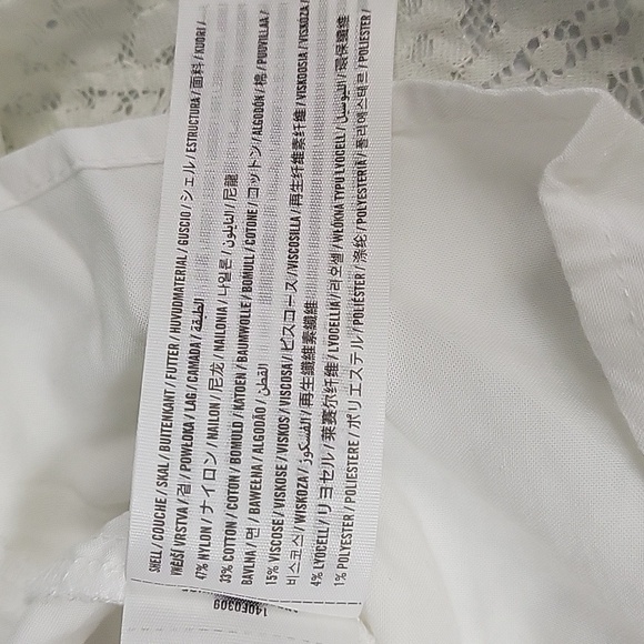 Abercrombie & Fitch Womens White Floral lace Sheer Top With Removable Liner S - Picture 14 of 16